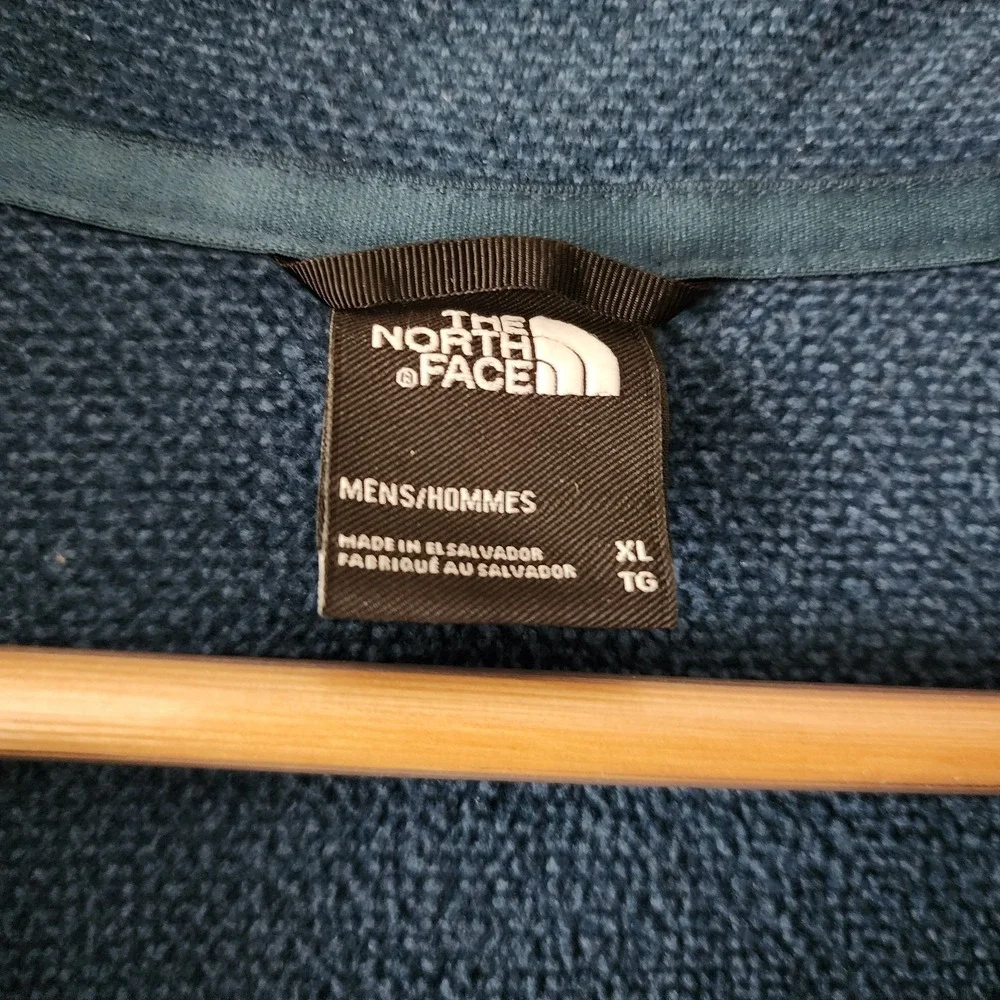 The North Face Fleece Pullover Mens Size XL Blue Textured Knit 1/4 Zip Jacket